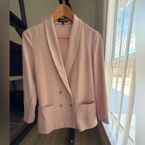 Express Blush Pink Double-Breasted Shawl Collar Blazer